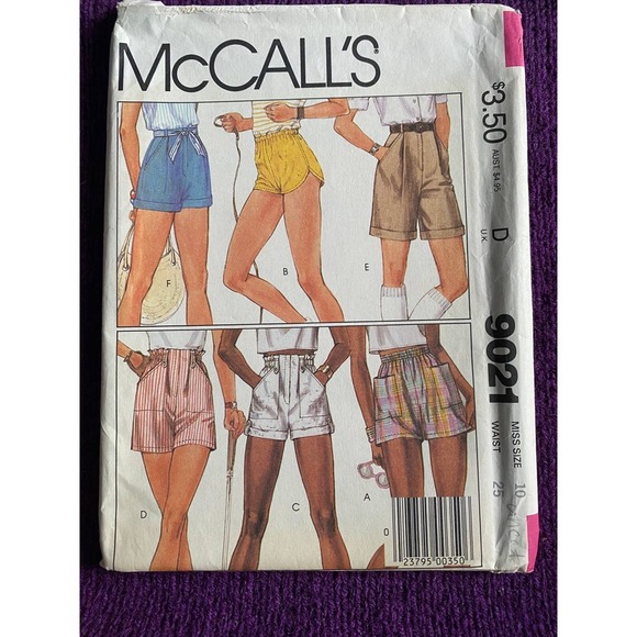 McCalls sewing pattern 9021 womens shorts size 10 - Picture 1 of 5